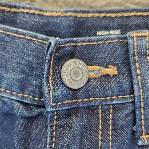 Old Navy Jeans Womens 10 Blue High-Rise Slouchy Straight Cropped Denim - Picture 8 of 11